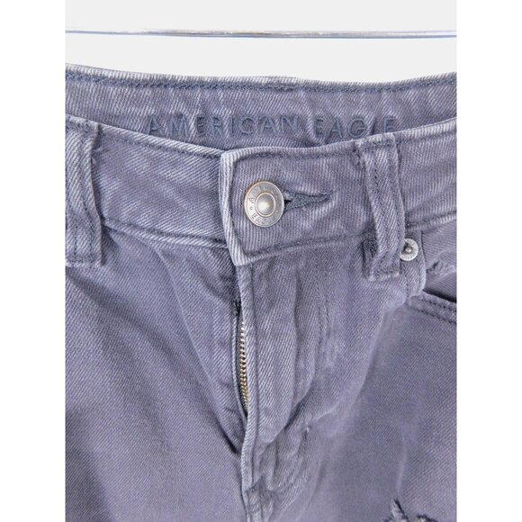 American Eagle Jeans Womens 2 Black Ripped Distressed Raw Hem Skinny Strigid - Picture 4 of 12
